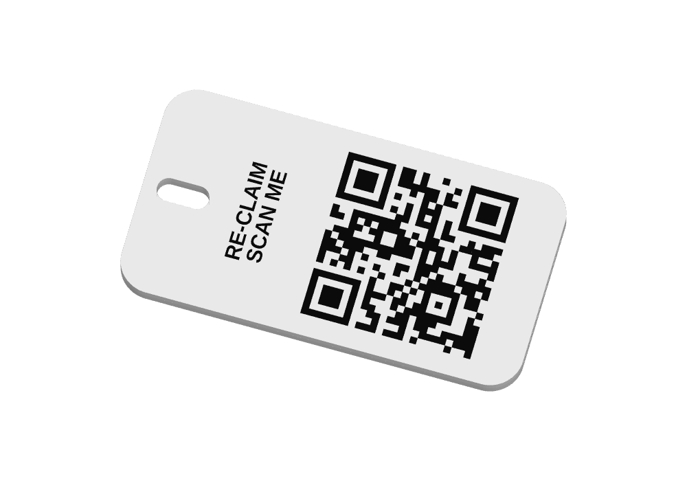 3D render of the Re-Claim luggage tag